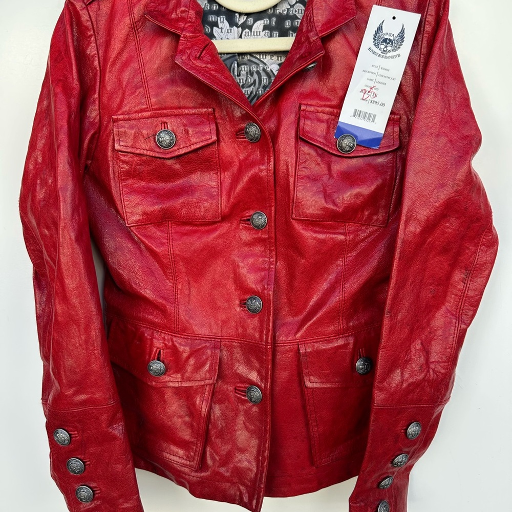 Royal Underground Women's Red Leather Jacket